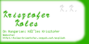 krisztofer koles business card